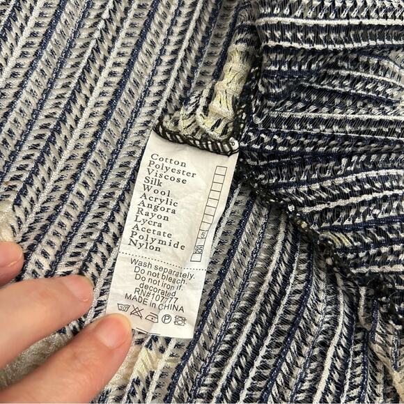 Paradise Blue & White Stars Slither Away Open Knit Swimsuit Beach Coverup, M/L - Picture 14 of 15